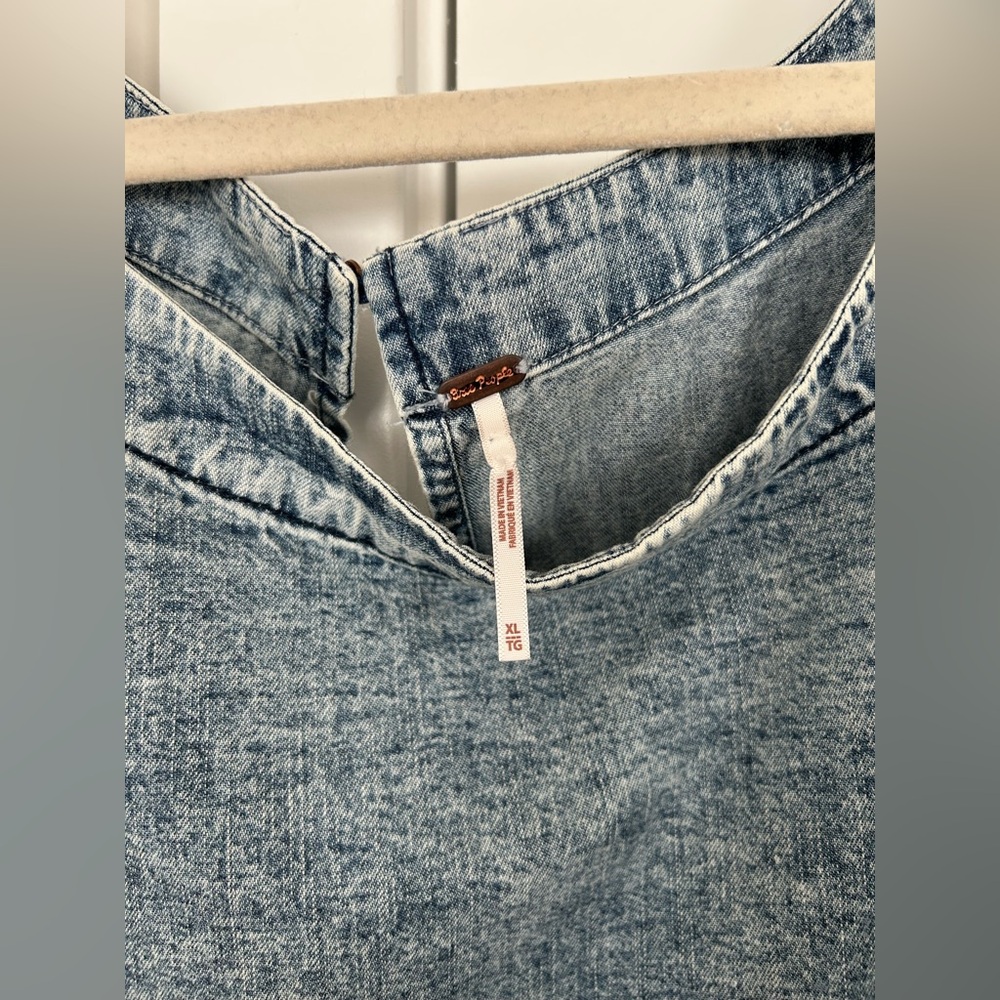 Free People Get Obsessed Cotton Denim Mini Dress - Picture 8 of 8